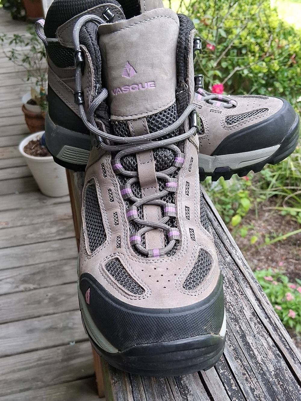 Vasque Women’s Taupe, Gray and Purple Lace-Up Hiking Boots